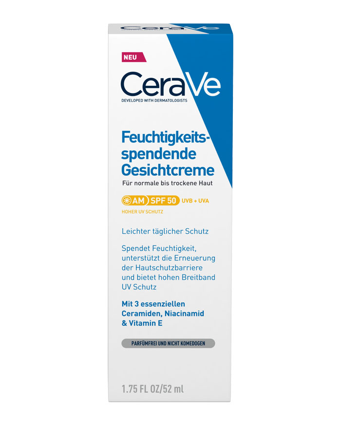 Cerave Feuchtigkeitsspendende Gesichtscreme Mit Lsf 50 Feuchtigkeitsspendende Gesichtscreme mit LSF 50 | CeraVe